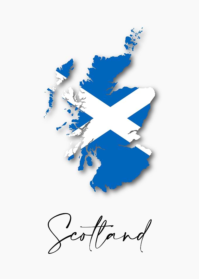 Scotland Country Map Flag