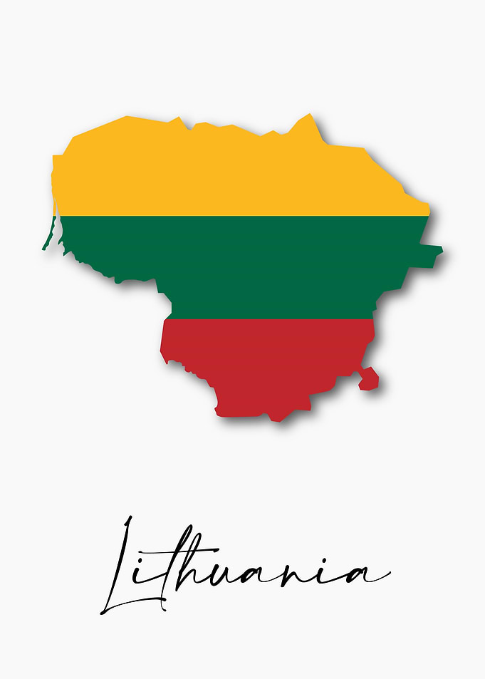 Lithuania Country Map Flag