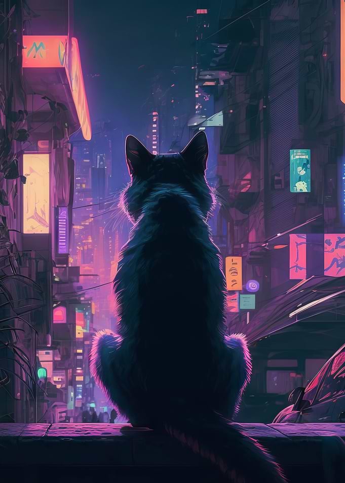 Watching Cyberpunk Cat