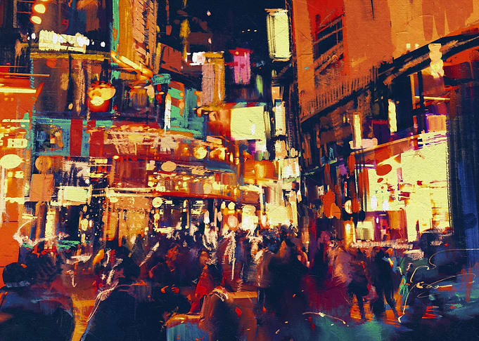 city life at night