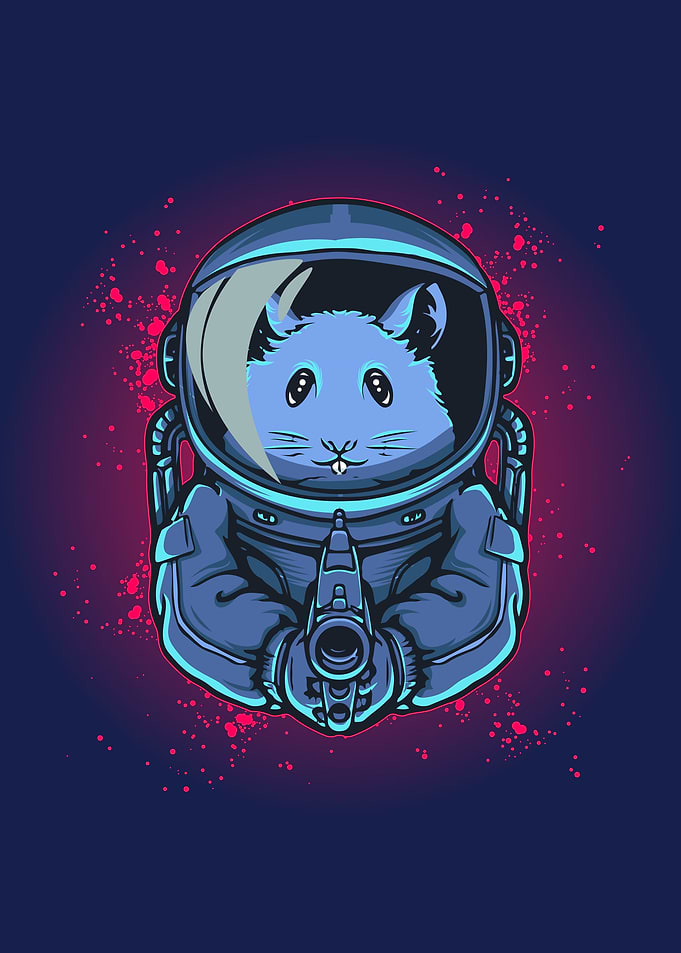 Ratstronaut with a gun