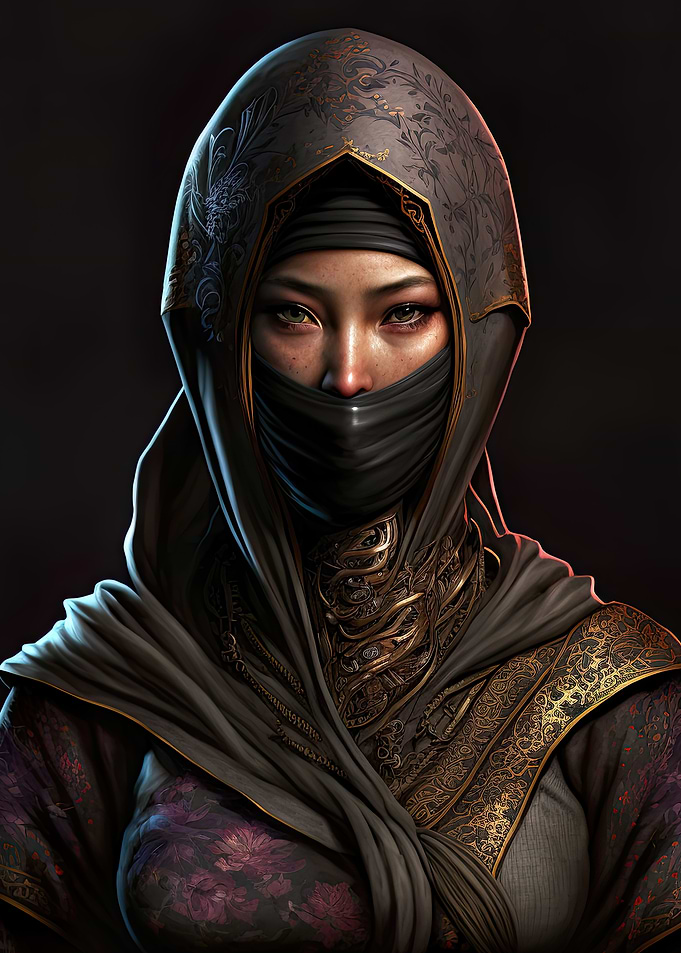 Female ninja with a mask