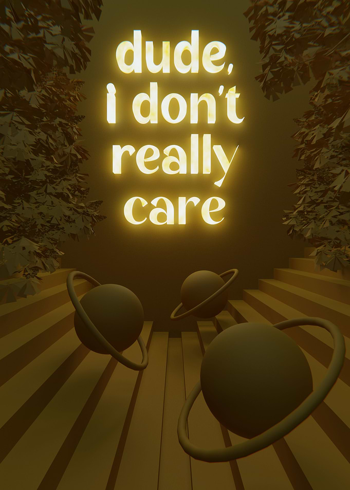 Dont Really Care Gold 3D