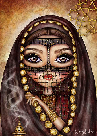 Arabian Girl with Veil