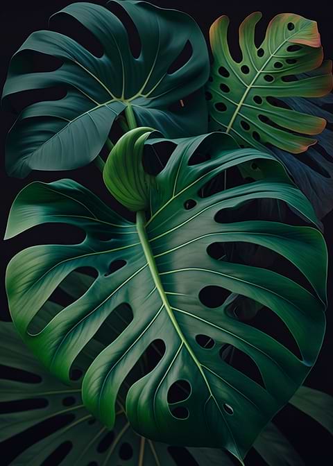 Monstera Marvel — monstera botanical metal print