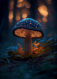 Mushrooms Forest Glowing