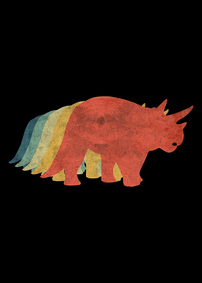 Triceratops Retro Vintage