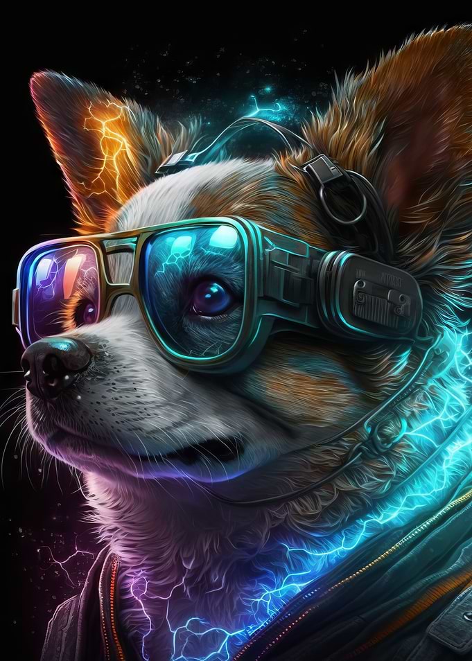 Cyberpunk Corgi Dog