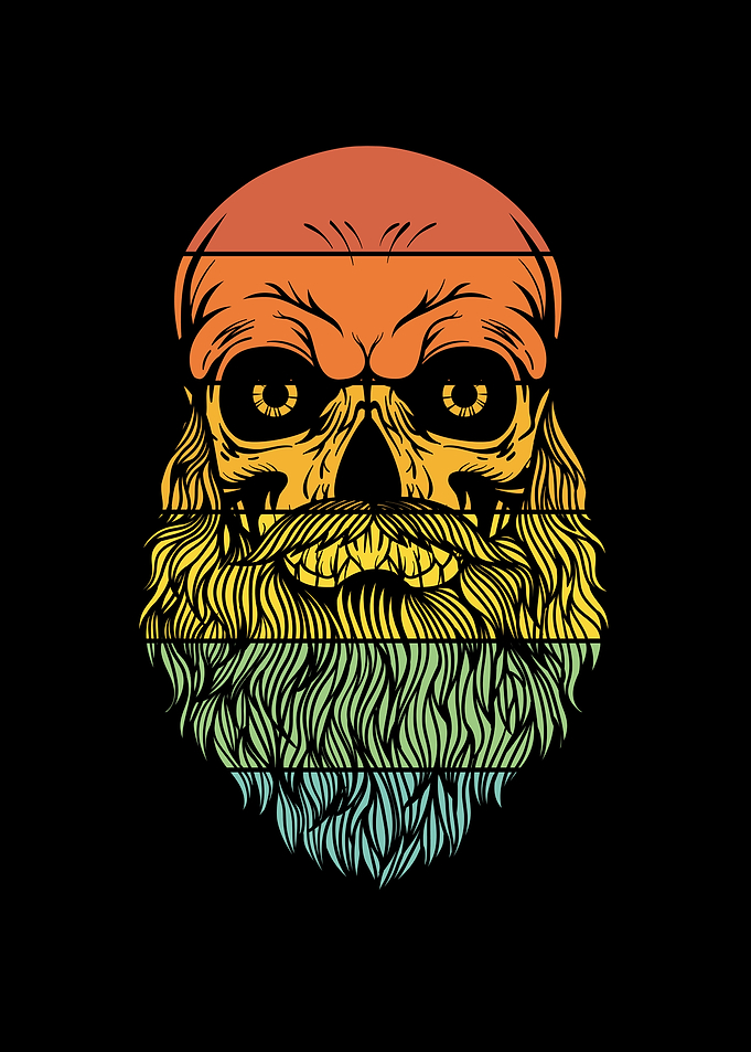 Bearded man sunset look