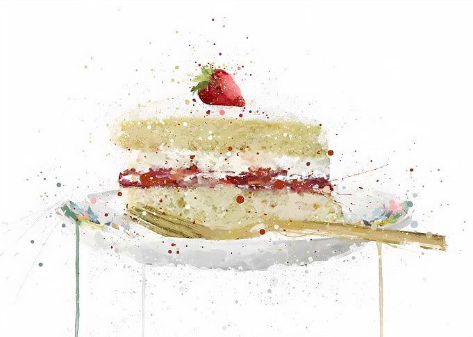 Victoria Sponge on Plate