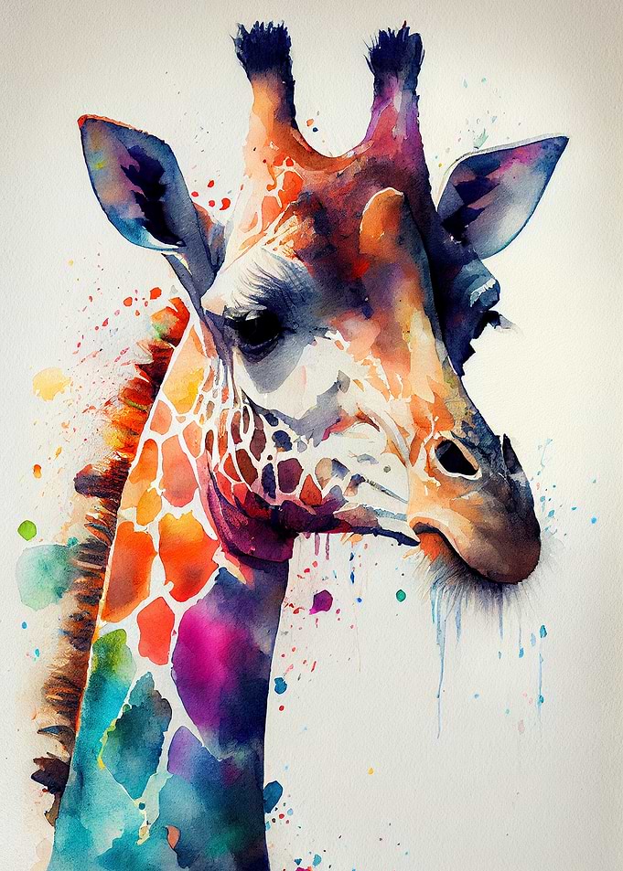 Giraffe Watercolor Animal