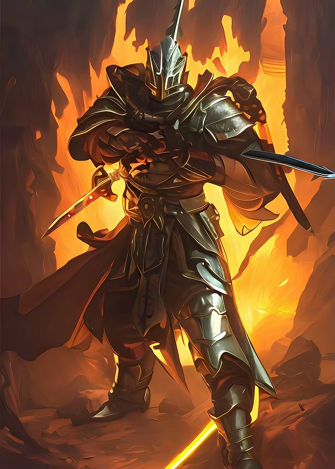Knight carrying a sword