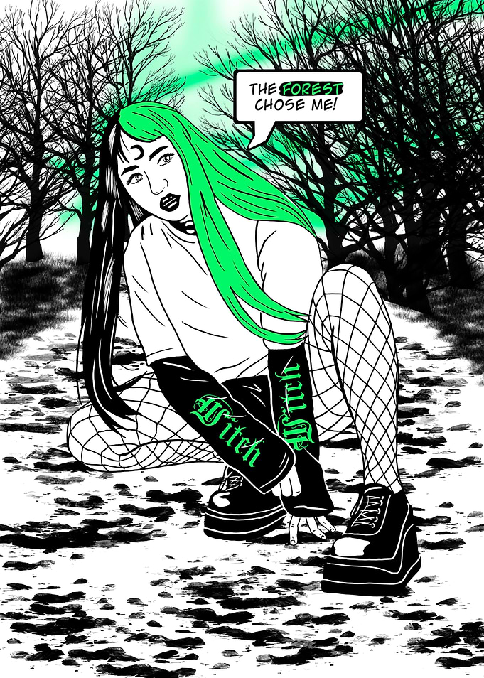Sexy comic witch