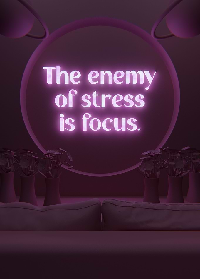 Stress Enemy Pink 3D Quote