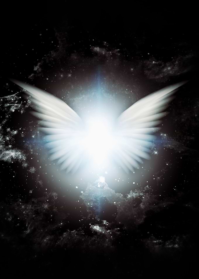 Shining angel wings