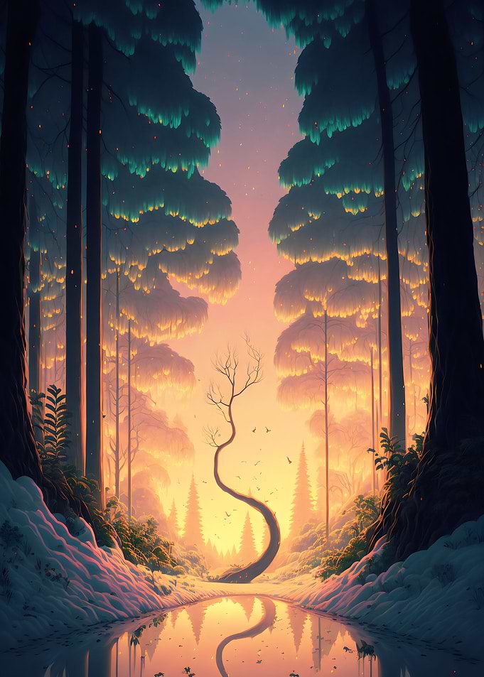 Dancing tree in the forest