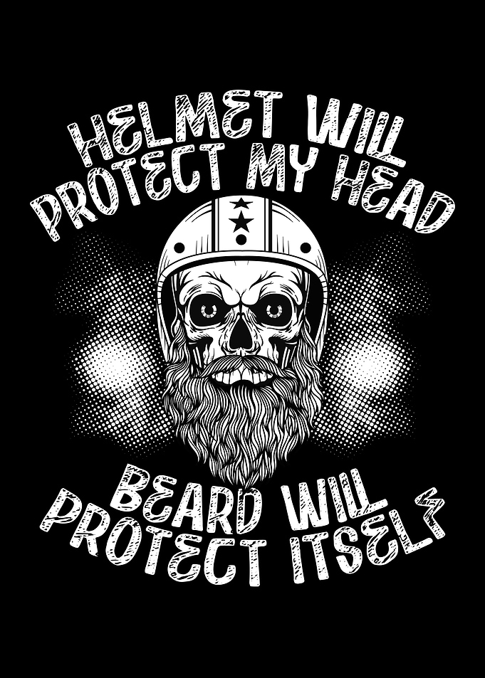 Motorcycle helmet beard
