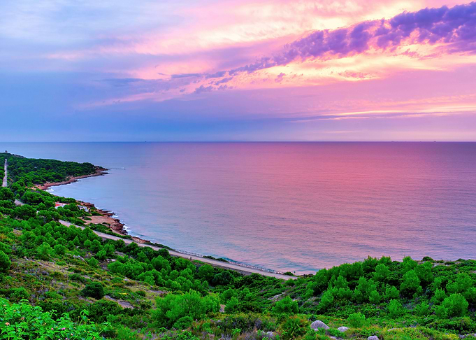 Coastal landscape sunset