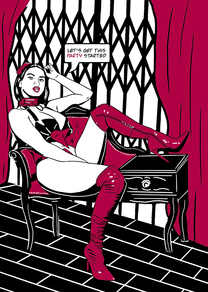 sexy comic girl in latex