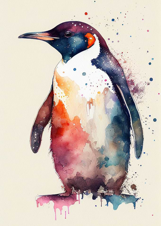 Penguin Watercolor Animal