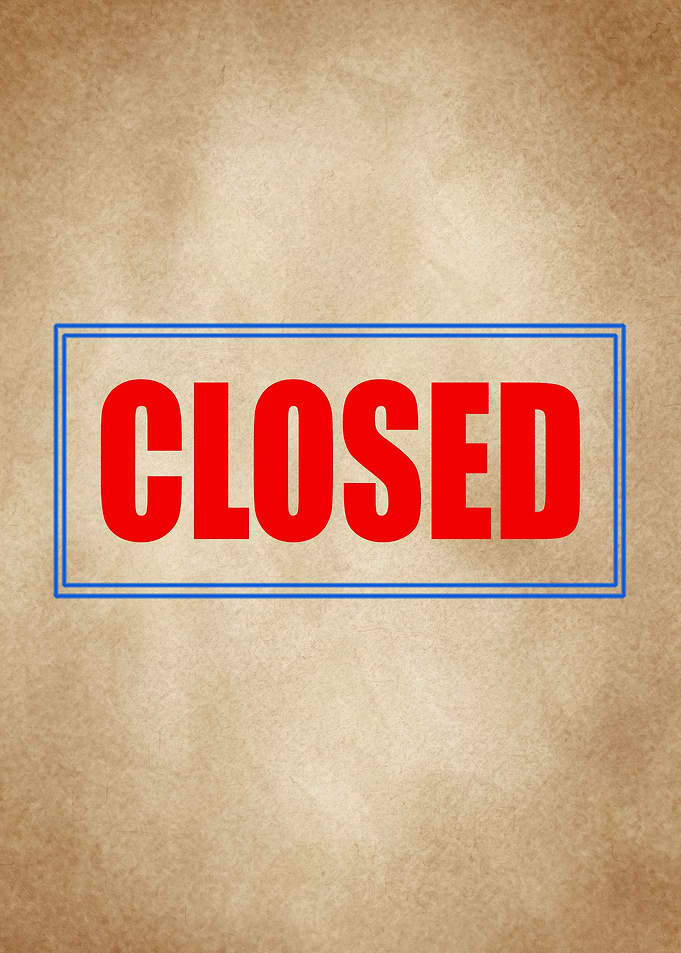 closed Sign vintage