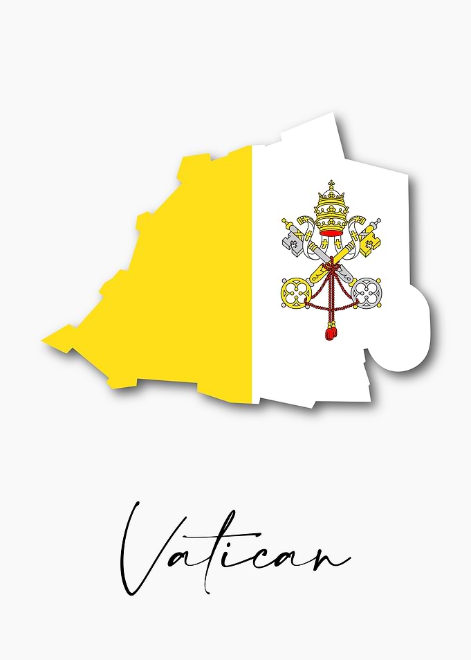 Vatican Country Map Flag