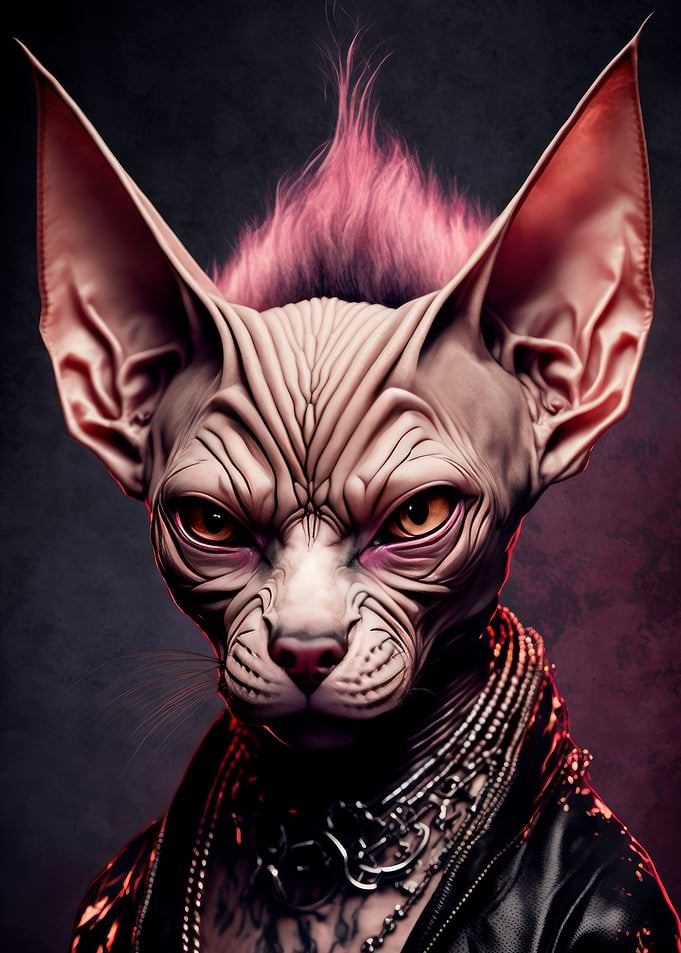 Glam Rock Sphynx Cat
