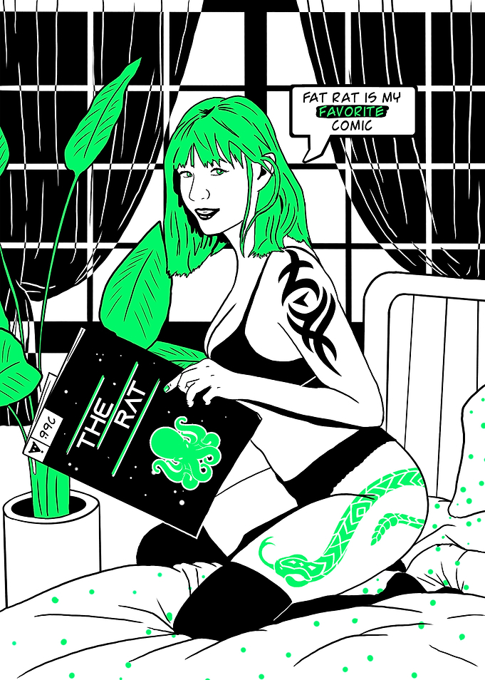 sexy girl reading comic
