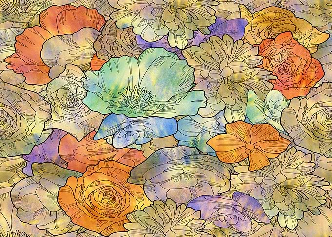 pattern colorful flowers