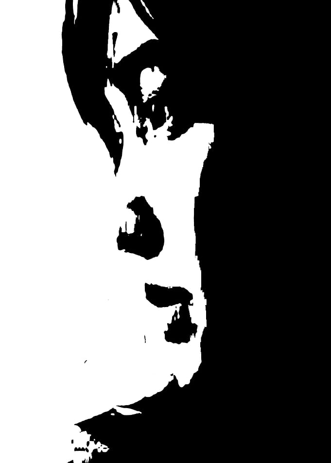 women in black and white