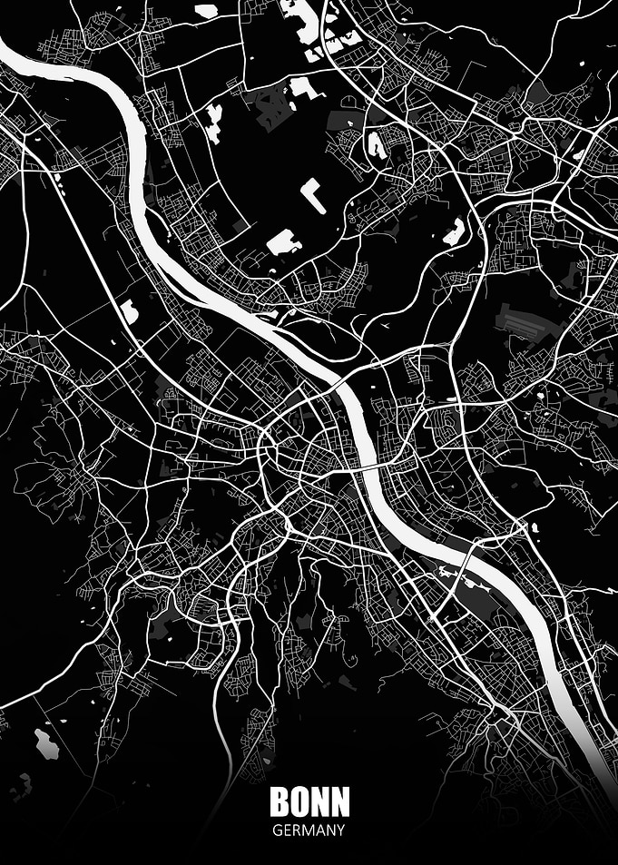 Bonn Germany Dark Map