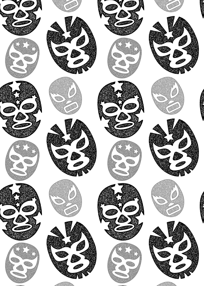 Luchador Mask Black Grey
