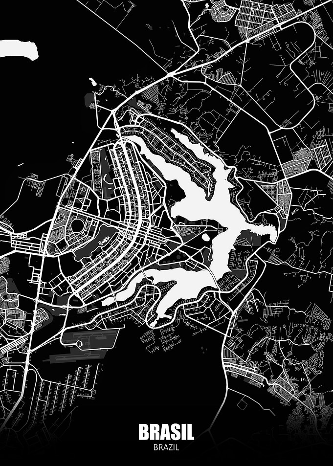 Brasil Brazil Dark Map