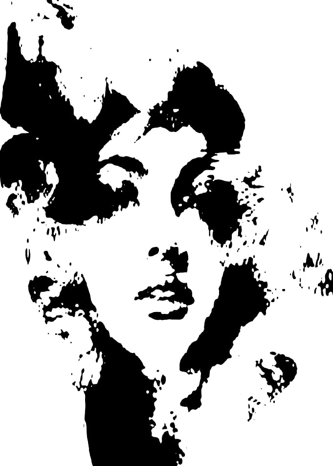 women in black and white