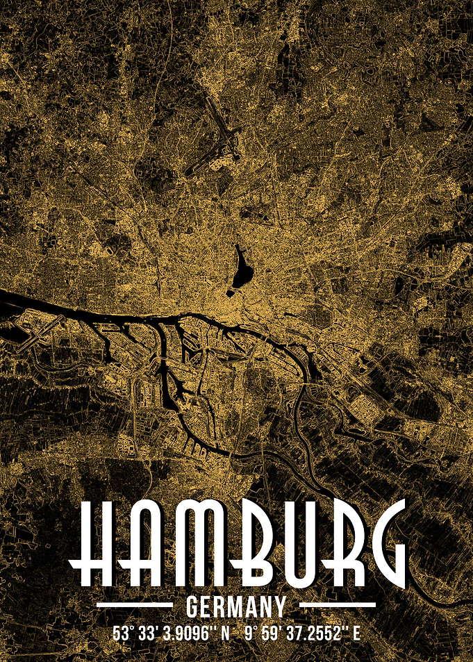 Hamburg City Satellite Map