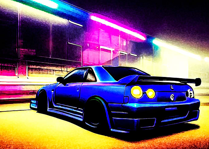 GTR R34 Neon Night