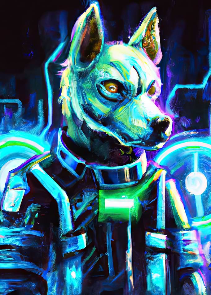 Serious Neon dog