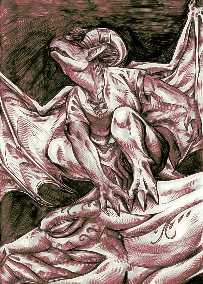 Crouching gargoyle