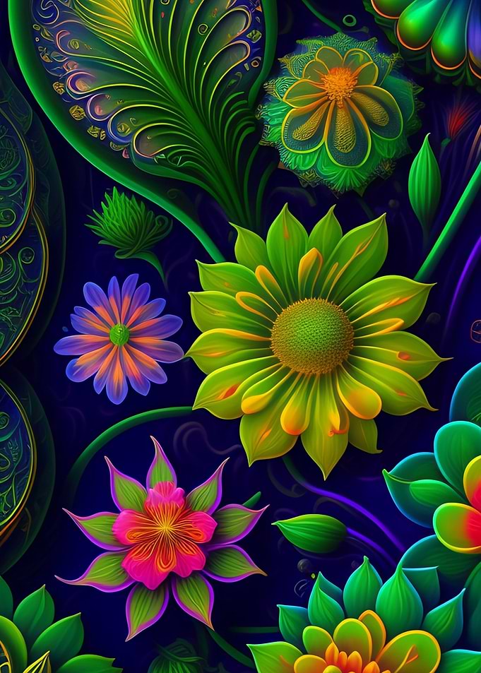 Vintage Flower Fantasy Art