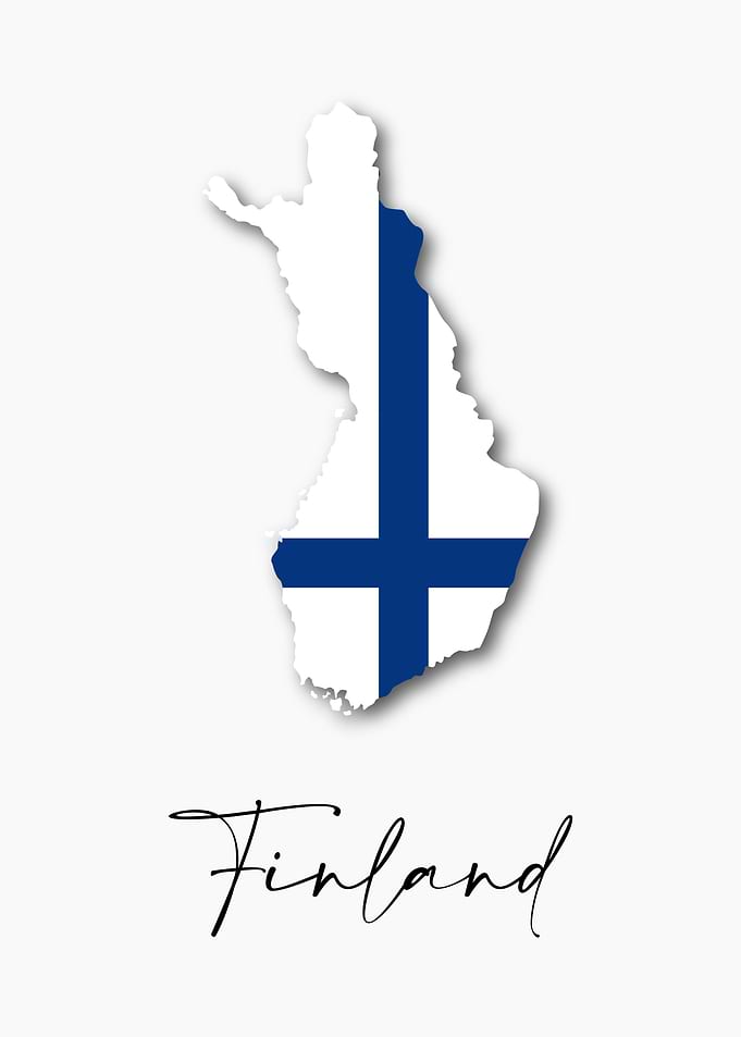 Finland Country Map Flag