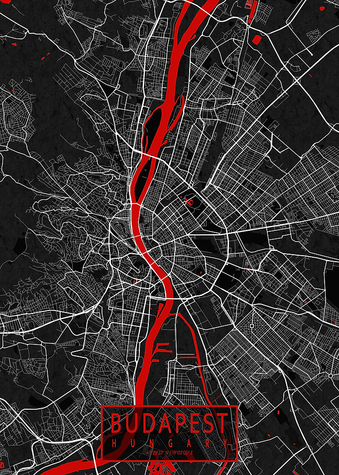 Budapest City Map Oriental