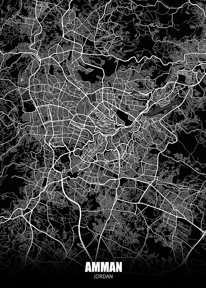 Amman Jordan Dark Map
