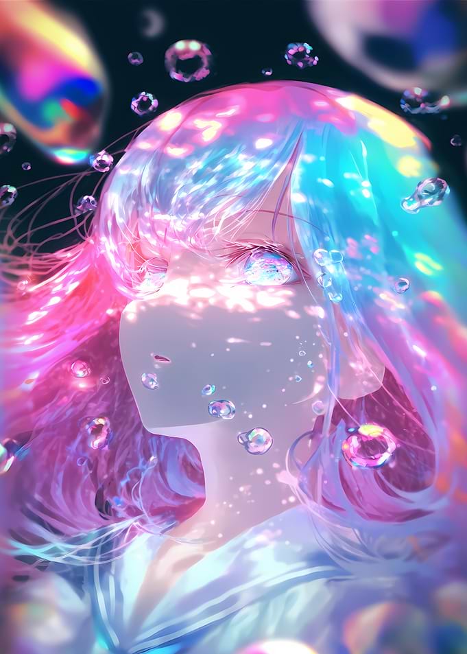 anime girl bubbles