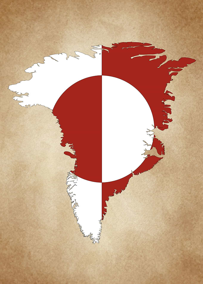 Greenland vintage map