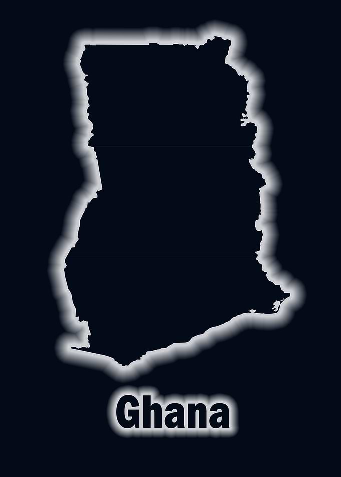 Ghana map glow