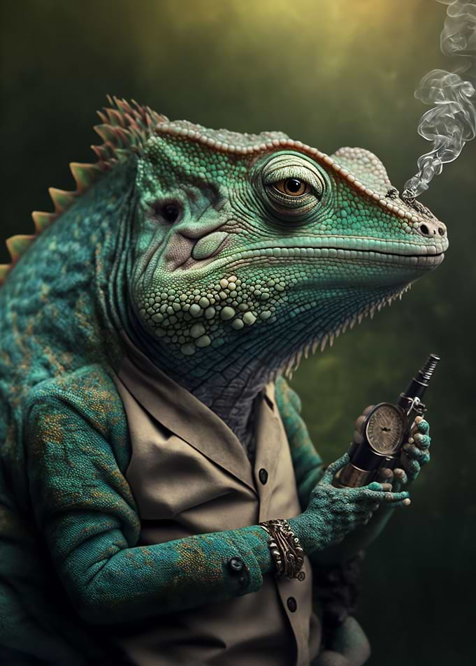 Elegant Smoking Chameleon