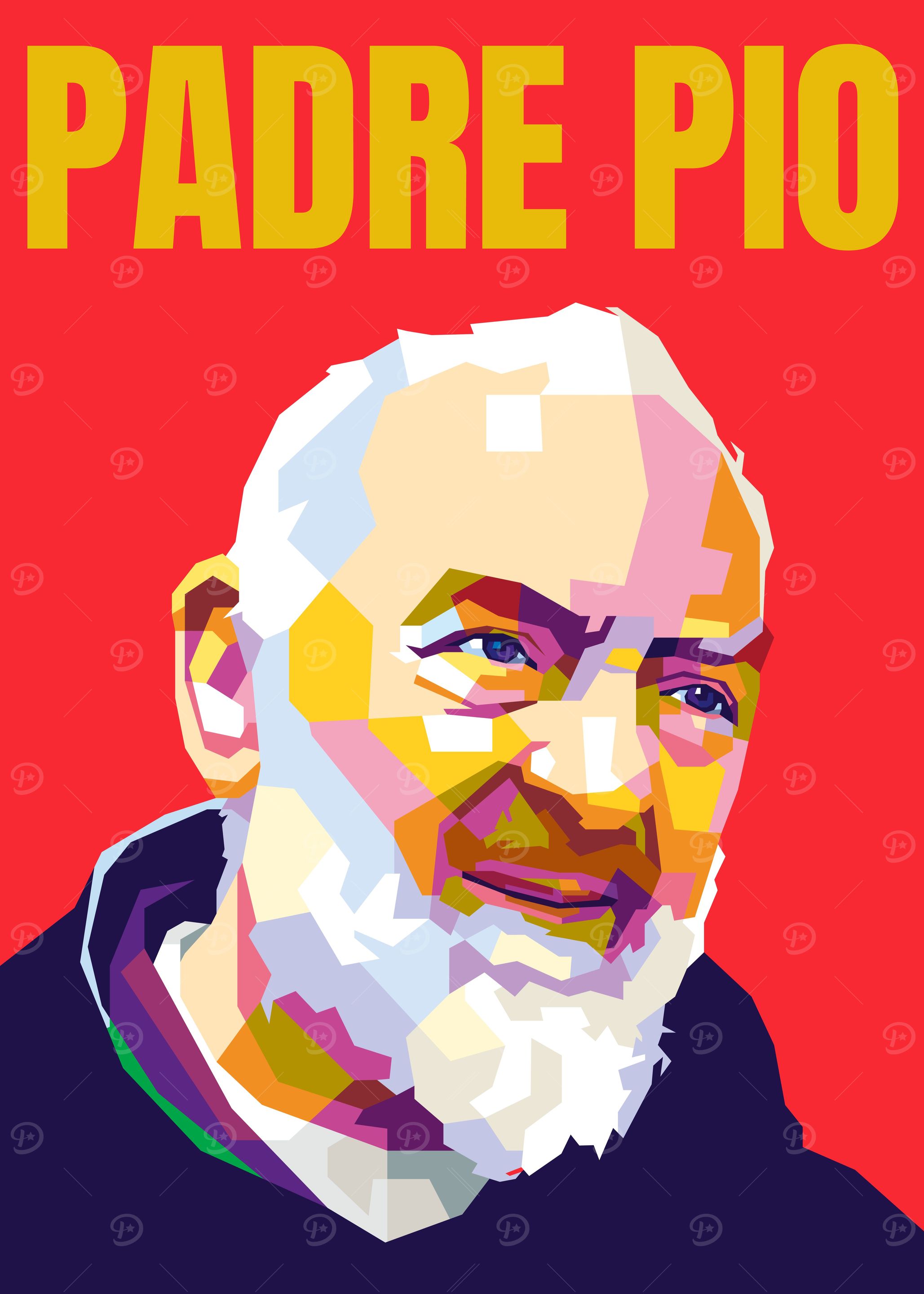 Padre Pio Red Pop Art