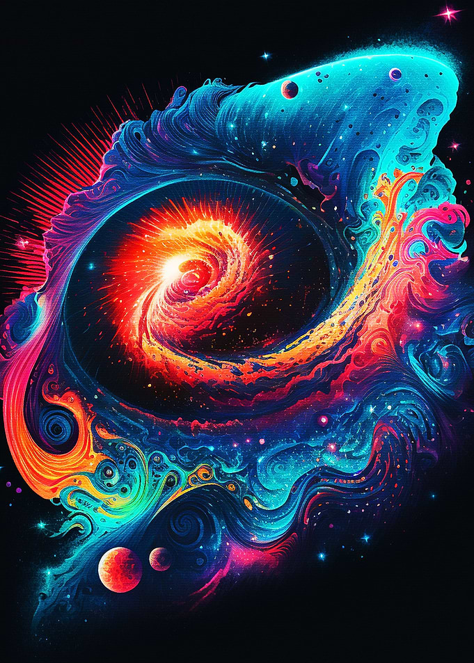Neon galaxy pop art