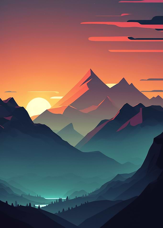 Mountain Sunrise Minimal