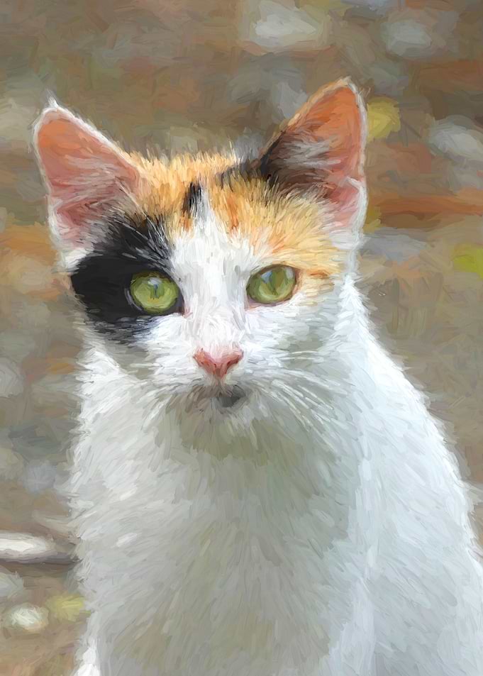 Cat art painting portrait